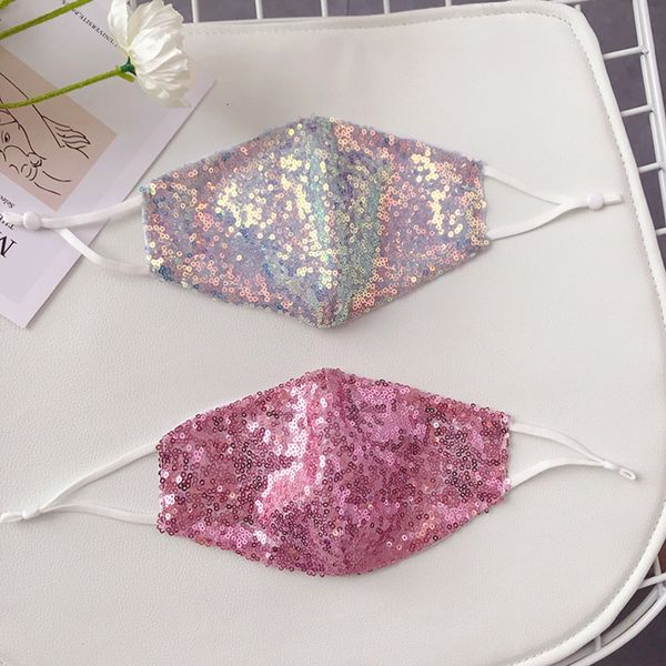 masks korean sequin ear for women outdoor sun protection in spring and summer adjustable pink